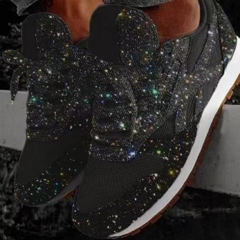 Rimocy Autumn Women Flat Bling Sneakers Glitter Platform Casual Shoes Woman Comfortable Ladies Silver Vulcanize Shoes Large Size