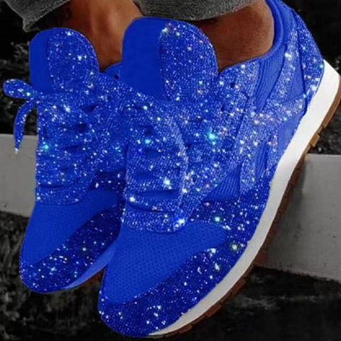 Rimocy Autumn Women Flat Bling Sneakers Glitter Platform Casual Shoes Woman Comfortable Ladies Silver Vulcanize Shoes Large Size
