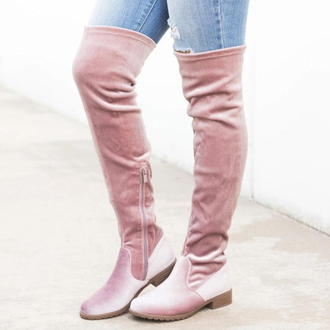 Women Boots Slim Sexy Over-The-Knee Boots Fashion Suede Thigh High Boots Female Winter Boots Winter Shoes Bota Women Plus Size
