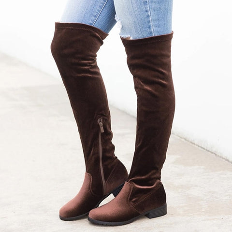 Women Boots Slim Sexy Over-The-Knee Boots Fashion Suede Thigh High Boots Female Winter Boots Winter Shoes Bota Women Plus Size