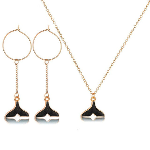 Women Cute Black Star Pendant Necklace Female Handmade Fashion Romantic Necklace Trendy Wedding Jewelry Gold Chain Necklace