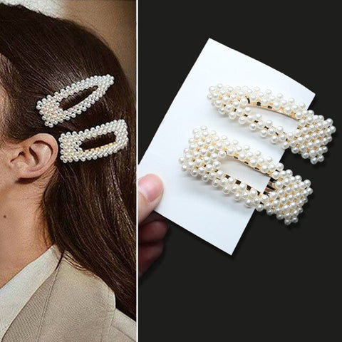 1Set Fashion Sweet Pearls Hairpins Girls Headwear Elegant Hair Clips Hair Headband Ins Hair Accessorie Ornament Barrettes