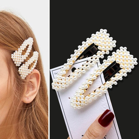 1Set Fashion Sweet Pearls Hairpins Girls Headwear Elegant Hair Clips Hair Headband Ins Hair Accessorie Ornament Barrettes