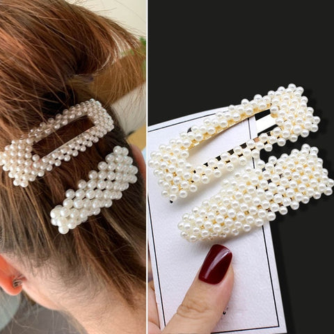 1Set Fashion Sweet Pearls Hairpins Girls Headwear Elegant Hair Clips Hair Headband Ins Hair Accessorie Ornament Barrettes