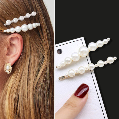 1Set Fashion Sweet Pearls Hairpins Girls Headwear Elegant Hair Clips Hair Headband Ins Hair Accessorie Ornament Barrettes