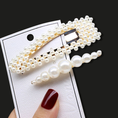 1Set Fashion Sweet Pearls Hairpins Girls Headwear Elegant Hair Clips Hair Headband Ins Hair Accessorie Ornament Barrettes