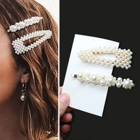 1Set Fashion Sweet Pearls Hairpins Girls Headwear Elegant Hair Clips Hair Headband Ins Hair Accessorie Ornament Barrettes