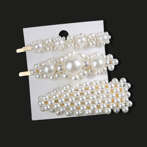 1Set Fashion Sweet Pearls Hairpins Girls Headwear Elegant Hair Clips Hair Headband Ins Hair Accessorie Ornament Barrettes