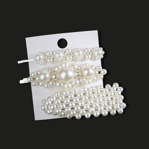 1Set Fashion Sweet Pearls Hairpins Girls Headwear Elegant Hair Clips Hair Headband Ins Hair Accessorie Ornament Barrettes