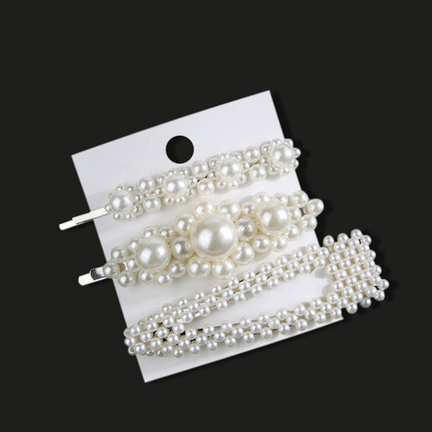 1Set Fashion Sweet Pearls Hairpins Girls Headwear Elegant Hair Clips Hair Headband Ins Hair Accessorie Ornament Barrettes