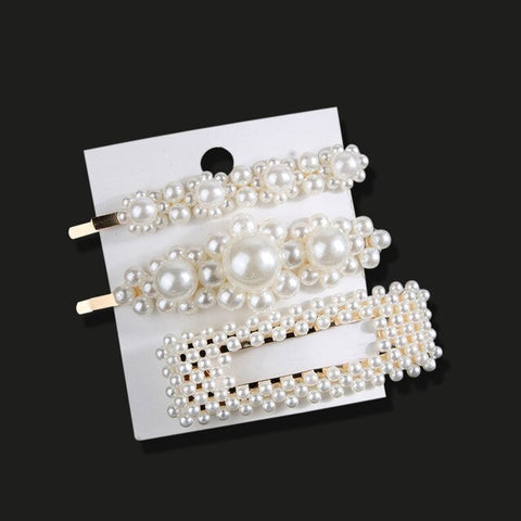 1Set Fashion Sweet Pearls Hairpins Girls Headwear Elegant Hair Clips Hair Headband Ins Hair Accessorie Ornament Barrettes