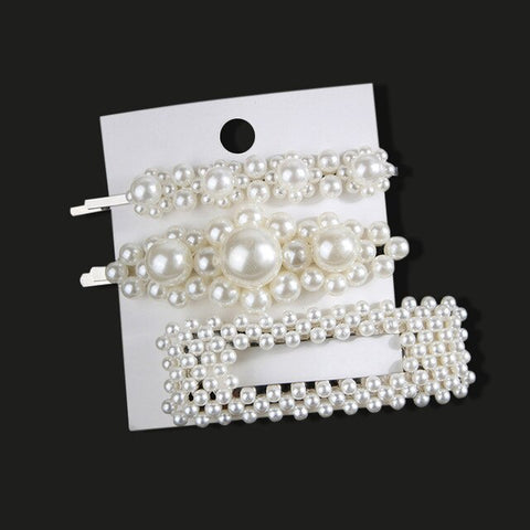 1Set Fashion Sweet Pearls Hairpins Girls Headwear Elegant Hair Clips Hair Headband Ins Hair Accessorie Ornament Barrettes