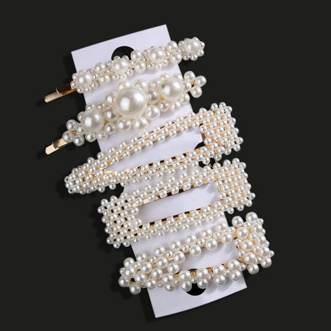 1Set Fashion Sweet Pearls Hairpins Girls Headwear Elegant Hair Clips Hair Headband Ins Hair Accessorie Ornament Barrettes