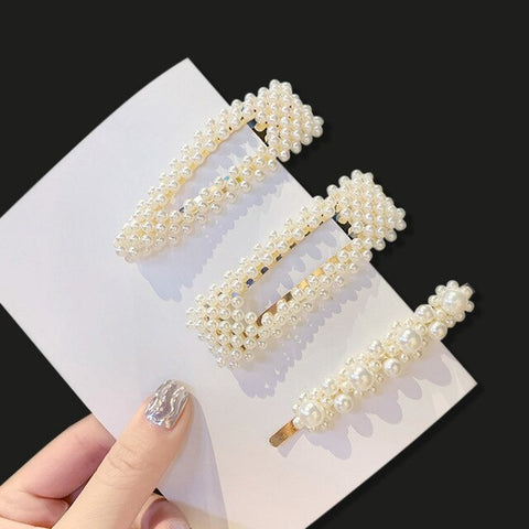 1Set Fashion Sweet Pearls Hairpins Girls Headwear Elegant Hair Clips Hair Headband Ins Hair Accessorie Ornament Barrettes