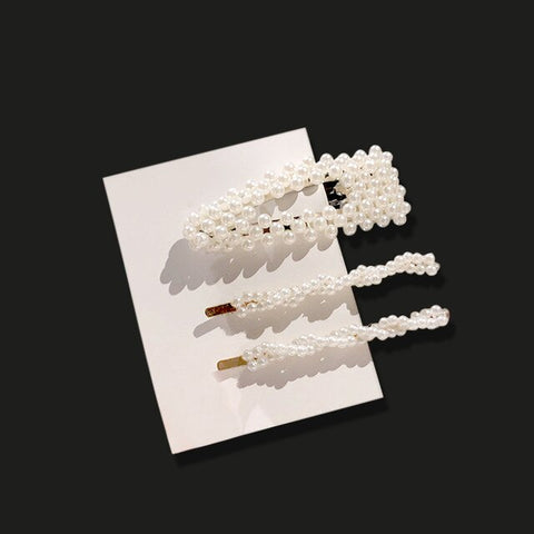 1Set Fashion Sweet Pearls Hairpins Girls Headwear Elegant Hair Clips Hair Headband Ins Hair Accessorie Ornament Barrettes