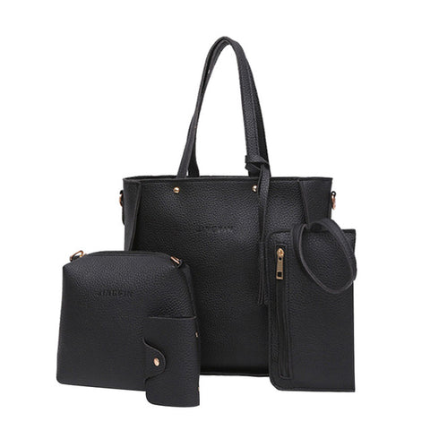 Women Four Set Handbag Shoulder Bags Four Pieces Tote Bag Crossbody Wallet Bags High Quality Casual Female Bags Tote Bolsos #R5