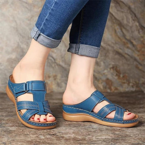 2019 Summer Women Flat Sandals Buckle Strap Ladies Slides Comfortable Home Beach Slip on Wedges Shoes Plus Female Slippers