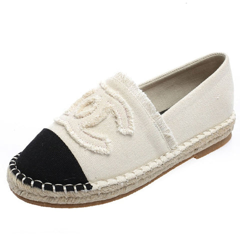 Fashion espadrilles new women flats shoes straw braided rope ladies casual shoes breathable Non slip Large size canvas shoes