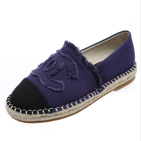 Fashion espadrilles new women flats shoes straw braided rope ladies casual shoes breathable Non slip Large size canvas shoes