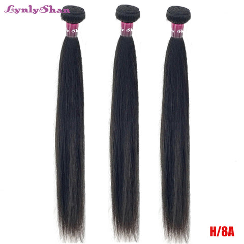 Lynlyshan Hair Brazilian Straight Hair Bundles Weave High Ratio100% Remy Human Hair Bundles Nature Color 8-30 inch free shipping