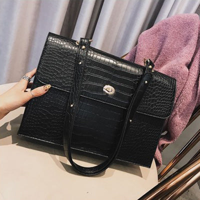 Large Capacity Alligator Women's Messenger Bags for Women Chic Multipurpose Lady Shoulder Bags Casual Pu Leather Crossbody Bags