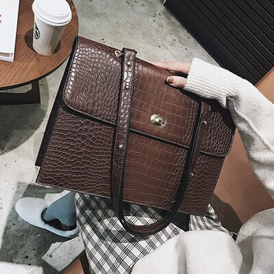 Large Capacity Alligator Women's Messenger Bags for Women Chic Multipurpose Lady Shoulder Bags Casual Pu Leather Crossbody Bags