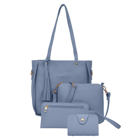 4pc Leather Woman bag 2019 New Fashion Four-Piece Shoulder Bag Messenger Bag Wallet Handbag