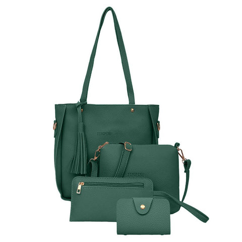 4pc Leather Woman bag 2019 New Fashion Four-Piece Shoulder Bag Messenger Bag Wallet Handbag