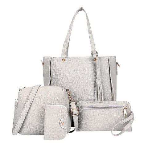 4pc Leather Woman bag 2019 New Fashion Four-Piece Shoulder Bag Messenger Bag Wallet Handbag