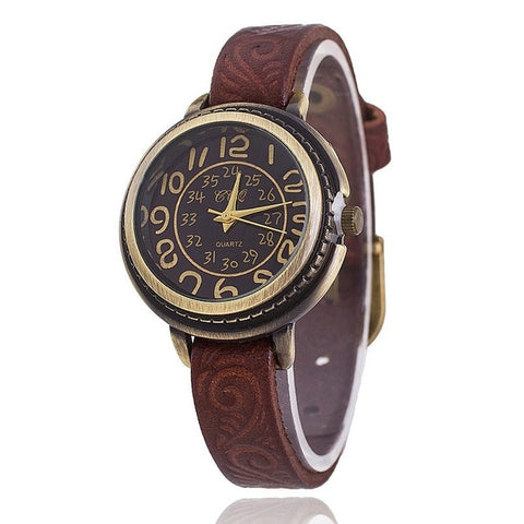 Vintage Cow Leather Watch High Quality Antique Women Wrist Watch Casual Quartz Watch Relogio Feminino BW1353