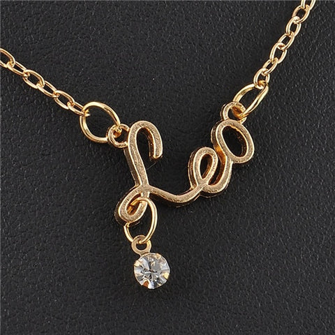 New Arrival Crystal 12 Zodiac Necklace Jewelry Zinc Alloy Infinity Choker Necklace For Women Wholesale P1114