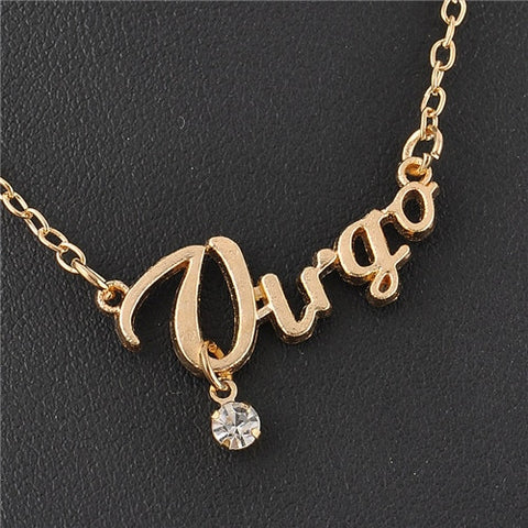 New Arrival Crystal 12 Zodiac Necklace Jewelry Zinc Alloy Infinity Choker Necklace For Women Wholesale P1114