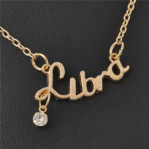 New Arrival Crystal 12 Zodiac Necklace Jewelry Zinc Alloy Infinity Choker Necklace For Women Wholesale P1114