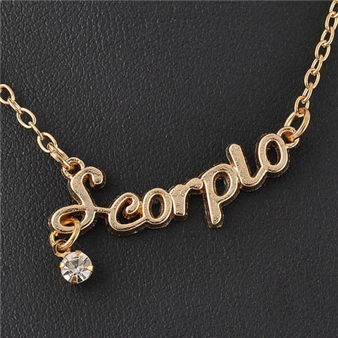 New Arrival Crystal 12 Zodiac Necklace Jewelry Zinc Alloy Infinity Choker Necklace For Women Wholesale P1114