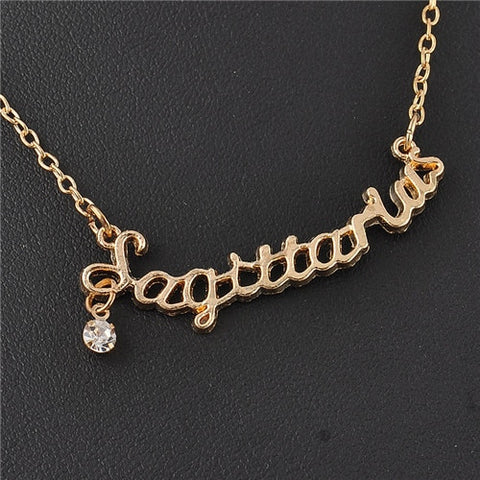 New Arrival Crystal 12 Zodiac Necklace Jewelry Zinc Alloy Infinity Choker Necklace For Women Wholesale P1114