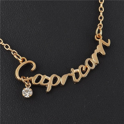 New Arrival Crystal 12 Zodiac Necklace Jewelry Zinc Alloy Infinity Choker Necklace For Women Wholesale P1114