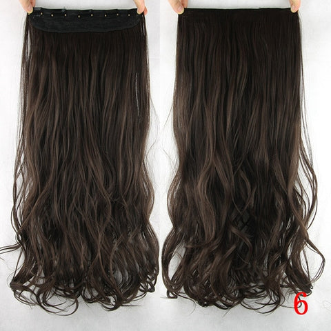 Soowee 60cm Long Synthetic Hair Clip In Hair Extension Heat Resistant Hairpiece Natural Wavy Hair Piece