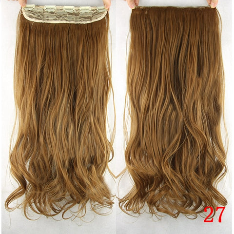 Soowee 60cm Long Synthetic Hair Clip In Hair Extension Heat Resistant Hairpiece Natural Wavy Hair Piece