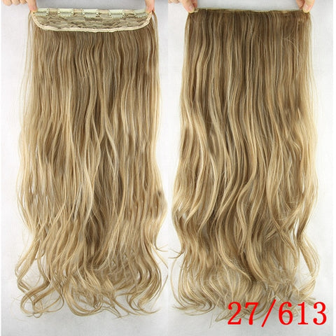 Soowee 60cm Long Synthetic Hair Clip In Hair Extension Heat Resistant Hairpiece Natural Wavy Hair Piece