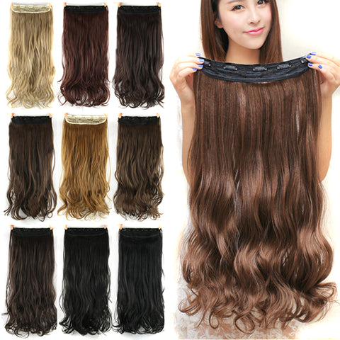 Soowee 60cm Long Synthetic Hair Clip In Hair Extension Heat Resistant Hairpiece Natural Wavy Hair Piece