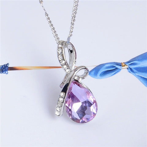 MISANANRYNE Fashion 10 Colors Austrian Crystal Water Drop Pendants&Necklaces Chain Necklace Fashion Jewelry For Women