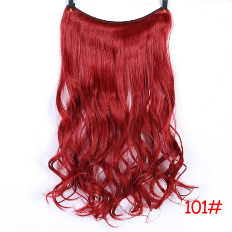 DIFEI 24 inches Clip on Wire Fish Line Hair Extensions Secret Invisible Wire One Piece for Ombre Hair Synthetic Hairpiece