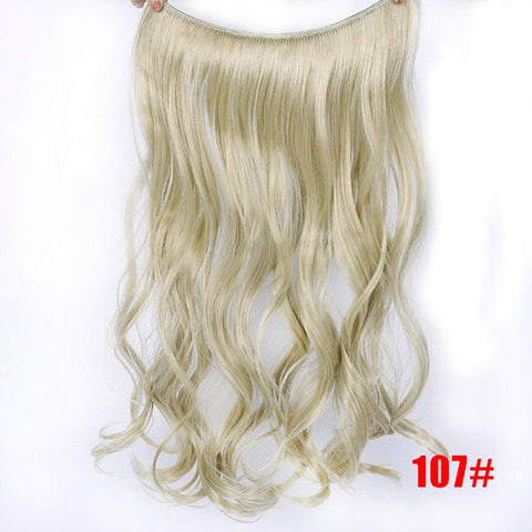 DIFEI 24 inches Clip on Wire Fish Line Hair Extensions Secret Invisible Wire One Piece for Ombre Hair Synthetic Hairpiece