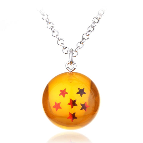 Hot Anime Jewelry Dragon Ball Z Necklace Orange Pvc 1-7stars Goku Dragonball Chain Necklace Pendant for Cosplay Llavero Chaveiro