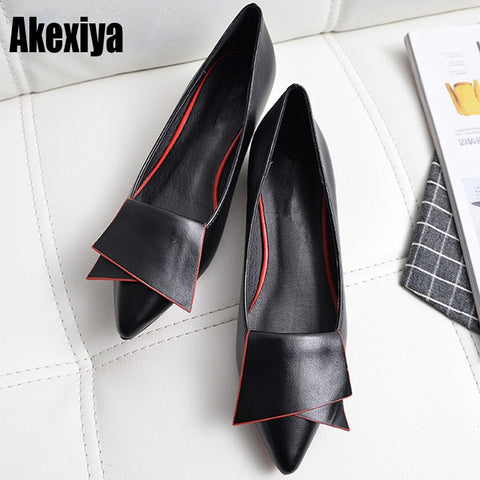 2019 Leather Flat Shoes pointed toe With low Woman Loafers Cowhide Spring Casual Shoes Women Flats Women Shoes M812