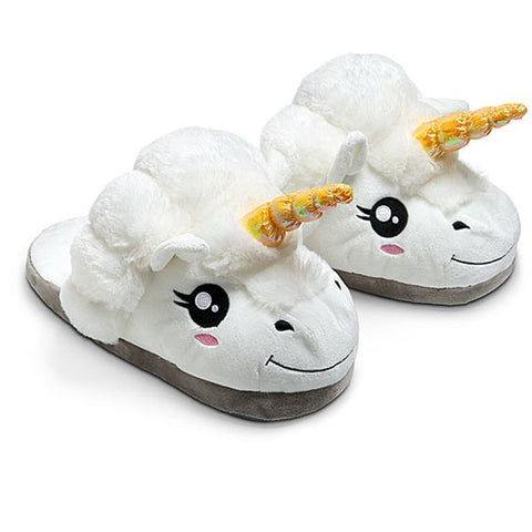 Unicorn Slippers Licorne Led Bed White Flats Winter Warm Wing Plush 2019 Adult Cartoon Women Unisex Home Indoor Shoes Light Cute