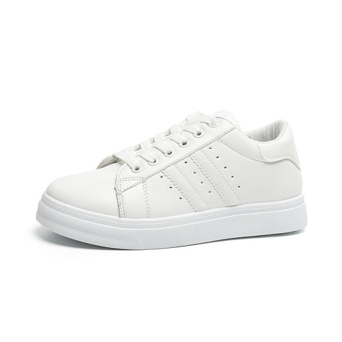 Stravel Women's Casual Shoes Sole Rubber Women Shoes Breathble Vulcanized Shoes Women Casual Lace Up Sneakers White Women