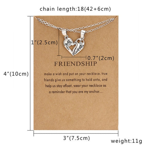 2pc Best Friends Forever Sister Pendant Necklace Women Love Heart Watermelon Rainbow Leaf Necklaces Pendants BFF Couple Jewelry