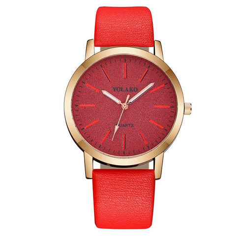 Top Brand High Quality Fashion Womens Ladies Simple Watches Geneva Faux Leather Analog Quartz Wrist Watch clock saat Gift