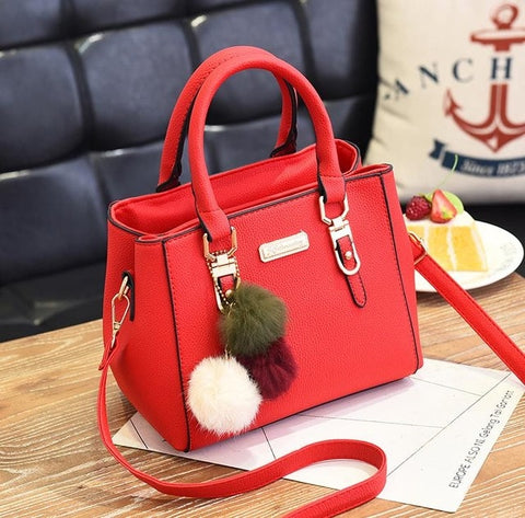 Yogodlns women beading pendant handbag ladies embossed shoulder bag ladies Messenger bag hairball bags high quality bag